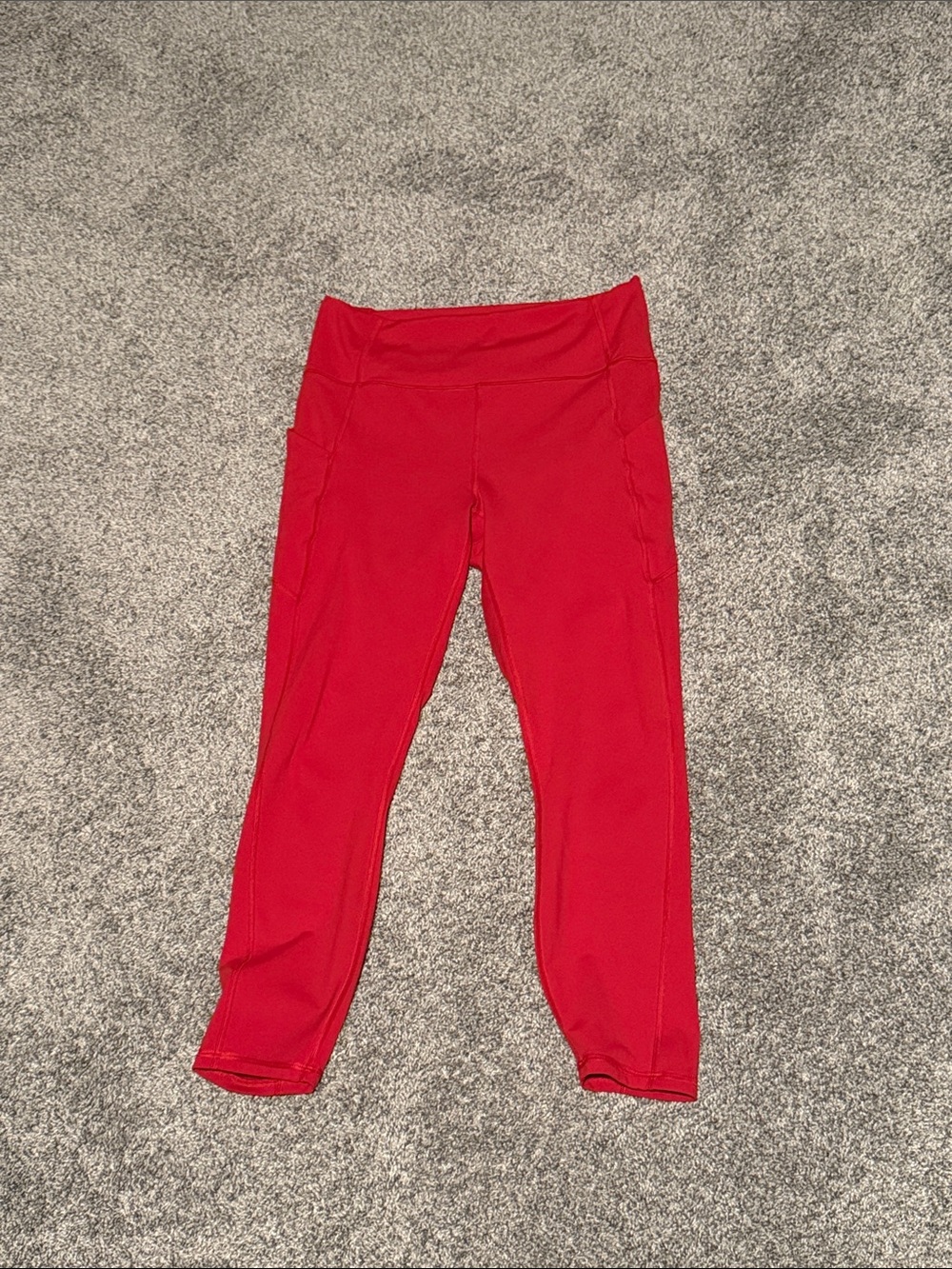 Women's Red High-Waist Active Leggings